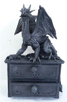 Resin Dragon On 2 Draw Chest - Click Image to Close